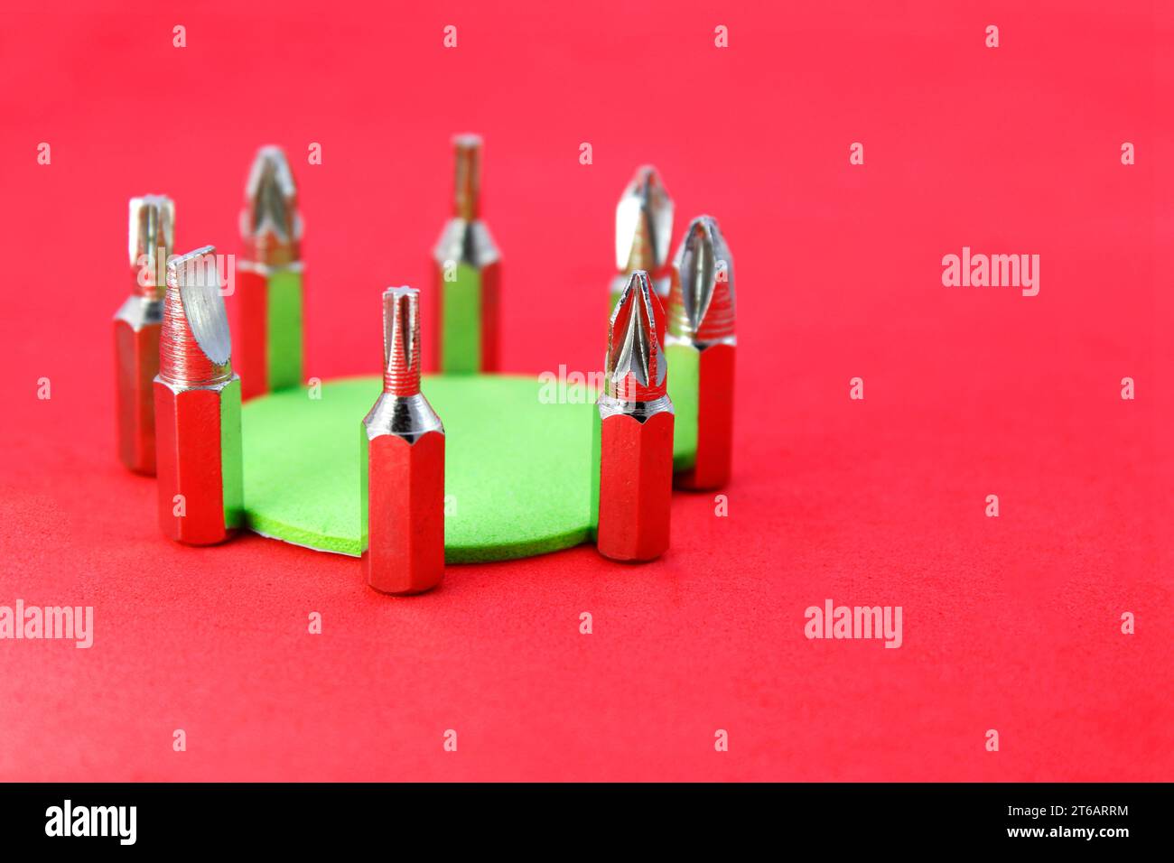 Set of drill bits with different shapes Stock Photo