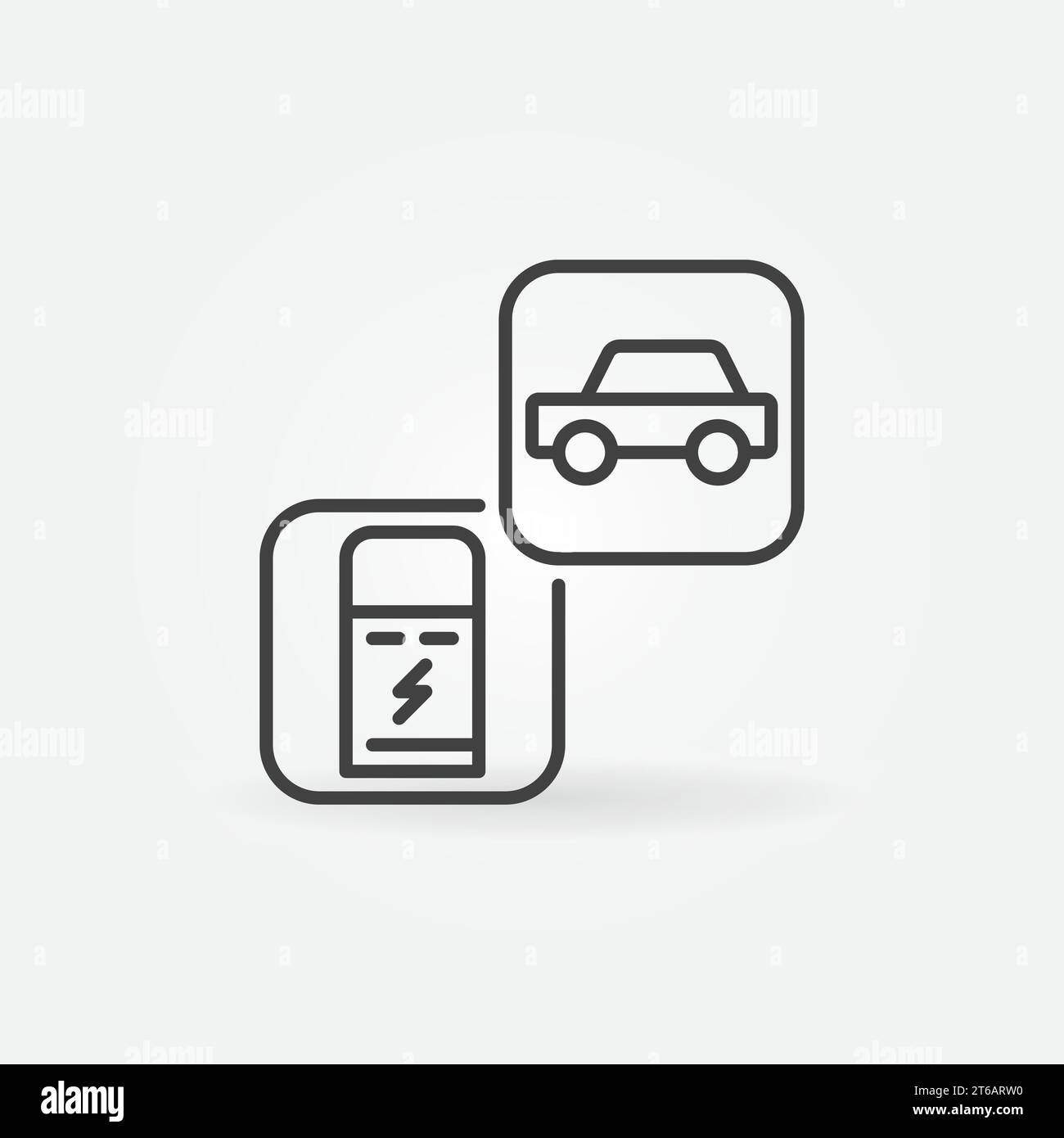 Charging Point with Car outline vector concept icon or design element Stock Vector
