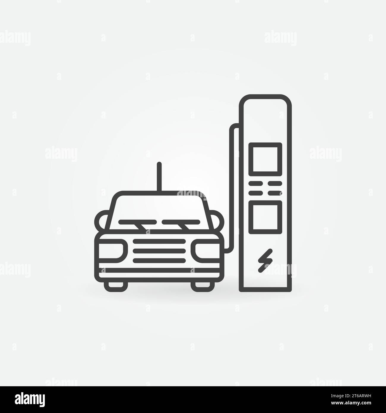 Electric Vehicle EV Charging vector concept icon or sign in outline ...