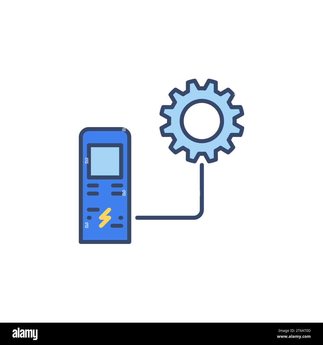 EV Recharging Point with Cog Wheel vector concept colored icon or ...