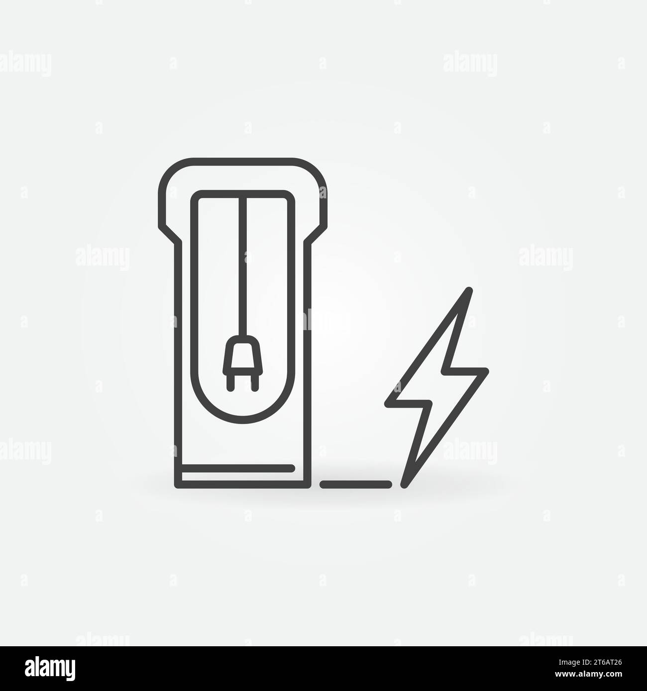 Electric Car Recharging Point vector thin line concept icon or design element Stock Vector