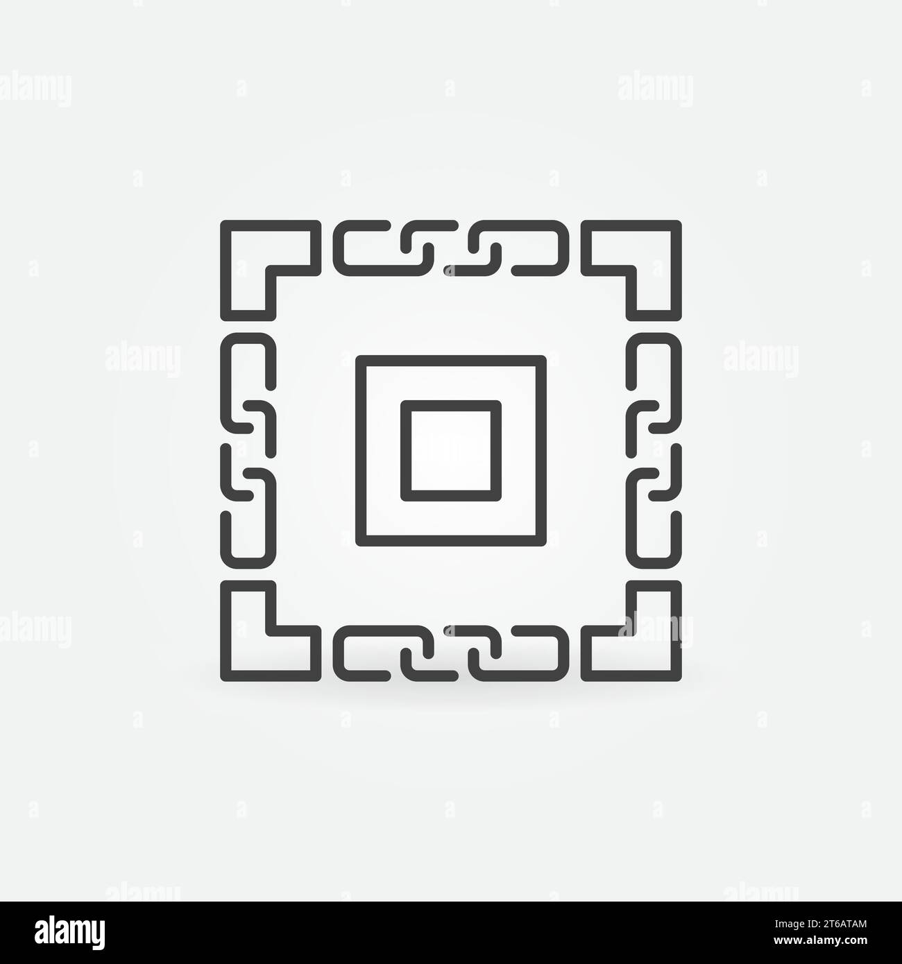 Vector Blockchain Technology concept square icon or symbol in thin line ...
