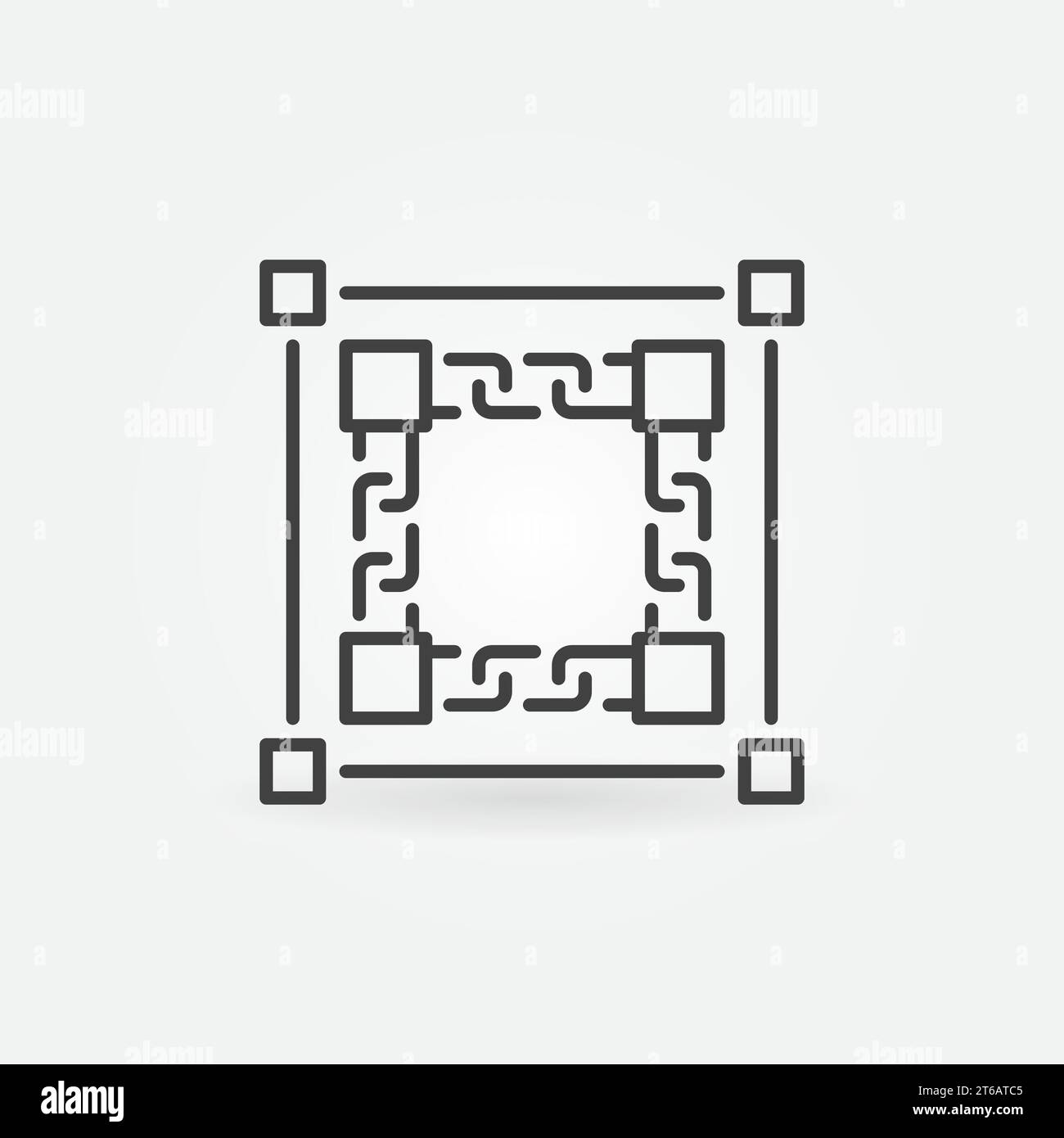Vector Blockchain Technology concept simple outline icon or design element Stock Vector