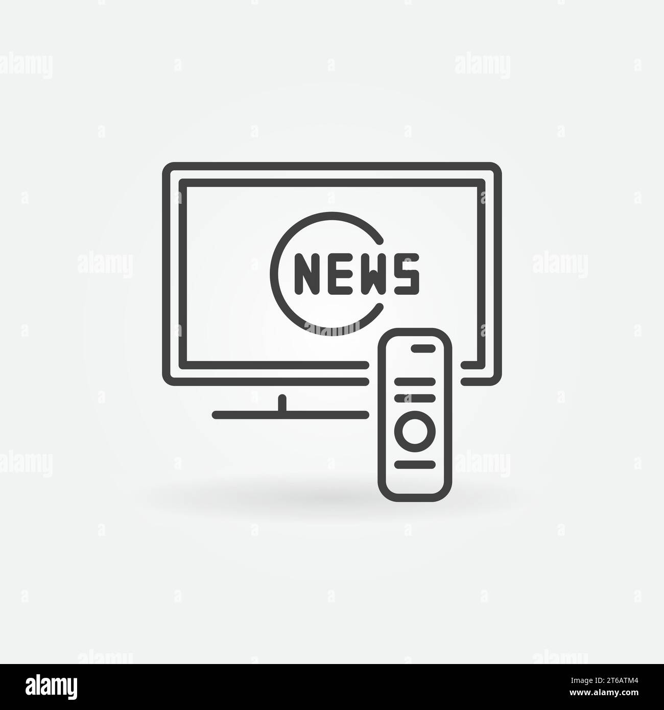 TV with news vector concept icon or symbol in thin line style Stock ...