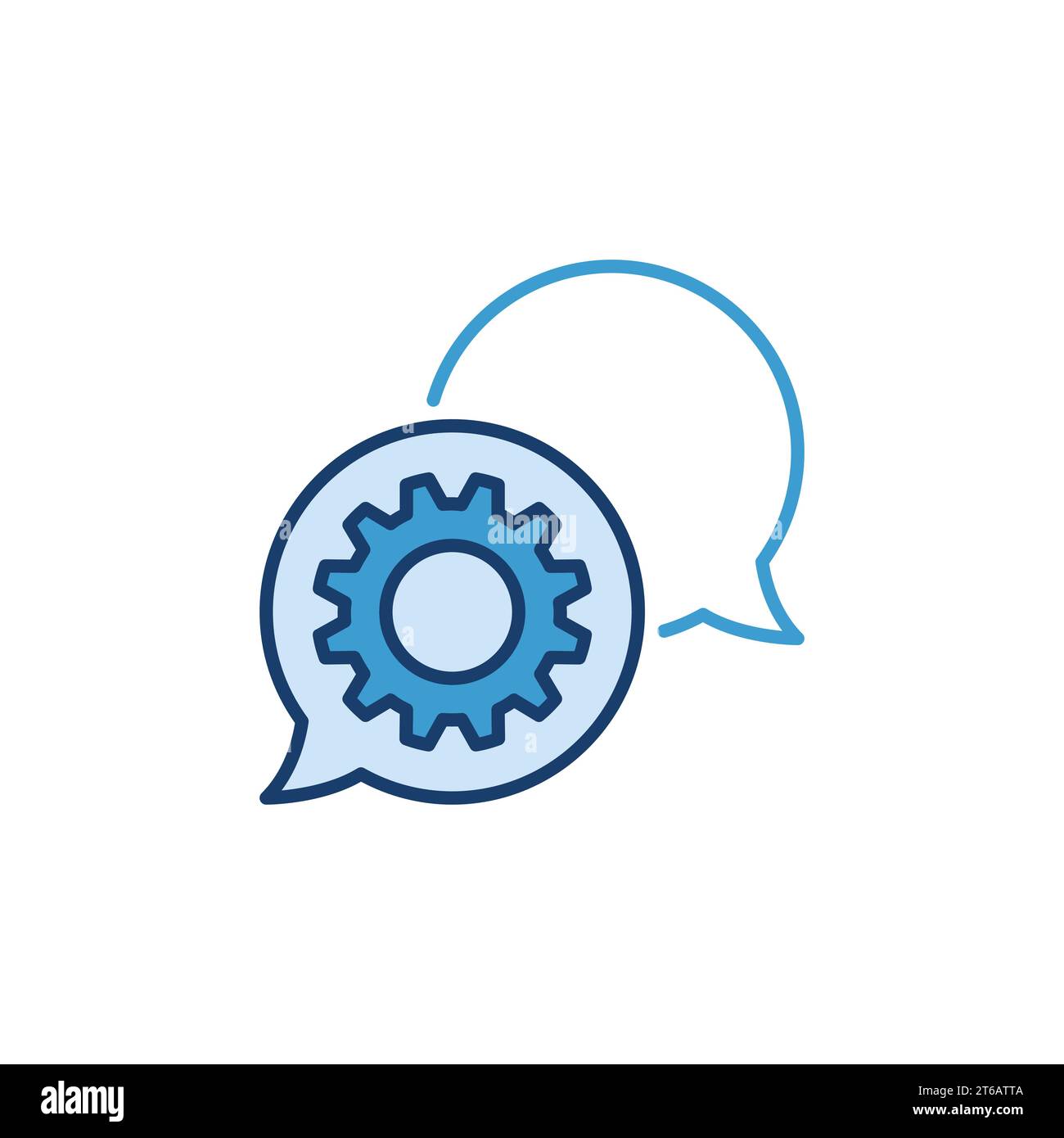 Speech Bubbles with Cog Wheel vector concept icon or logo element Stock Vector