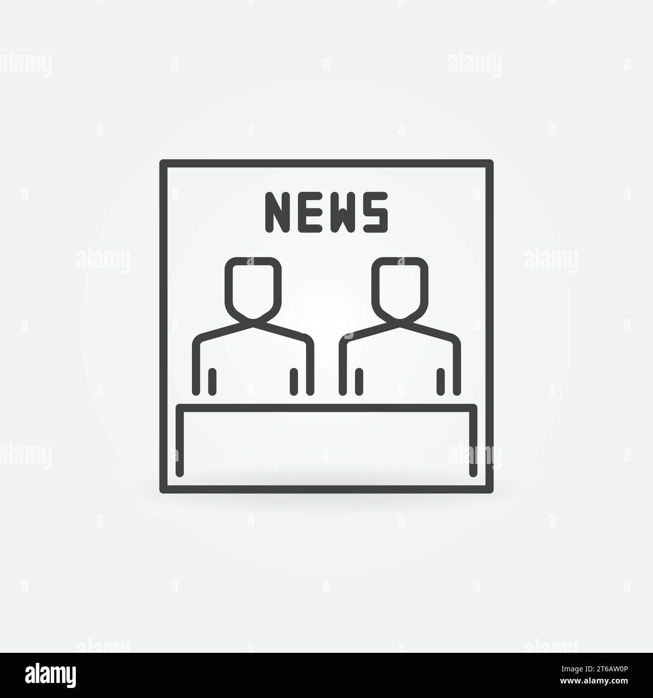 TV News vector concept icon or design element in thin line style Stock ...