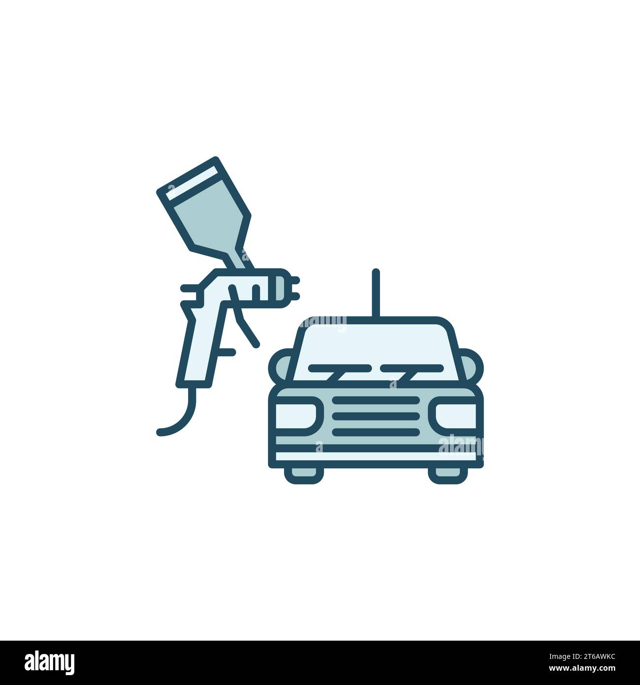 Auto Body Painting concept vector colored icon or logo element Stock Vector
