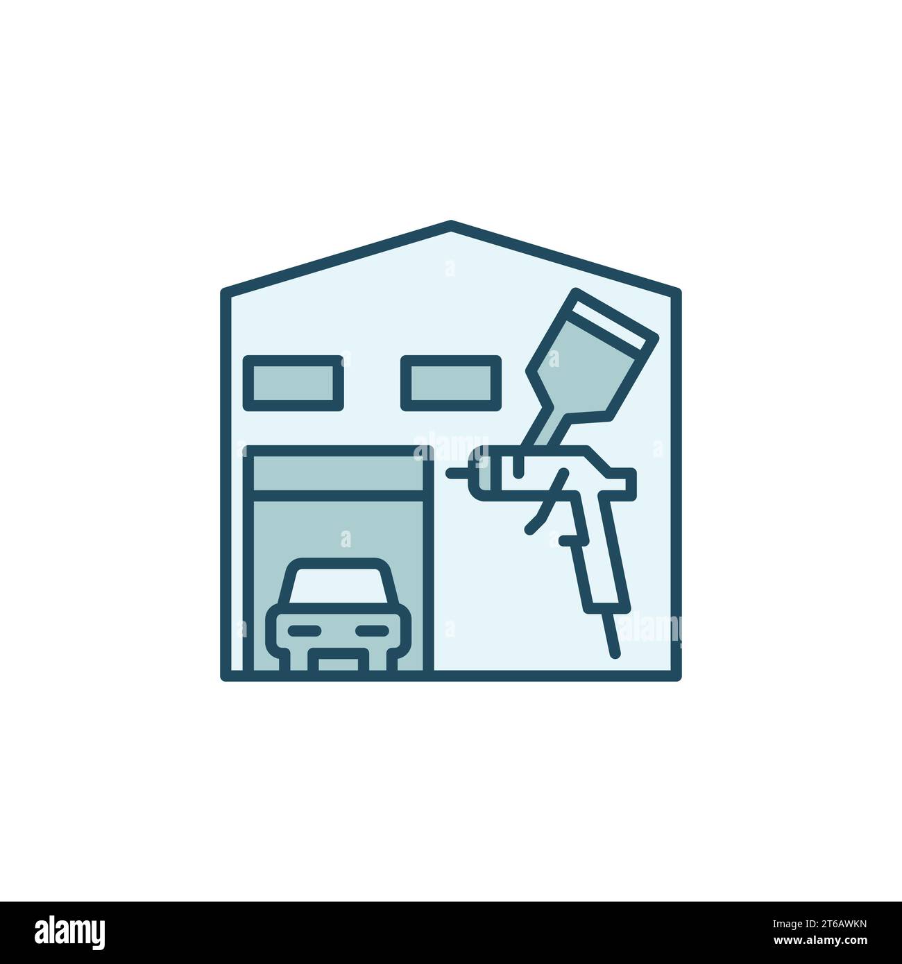 Auto Body Painting Garage vector concept modern icon or design element