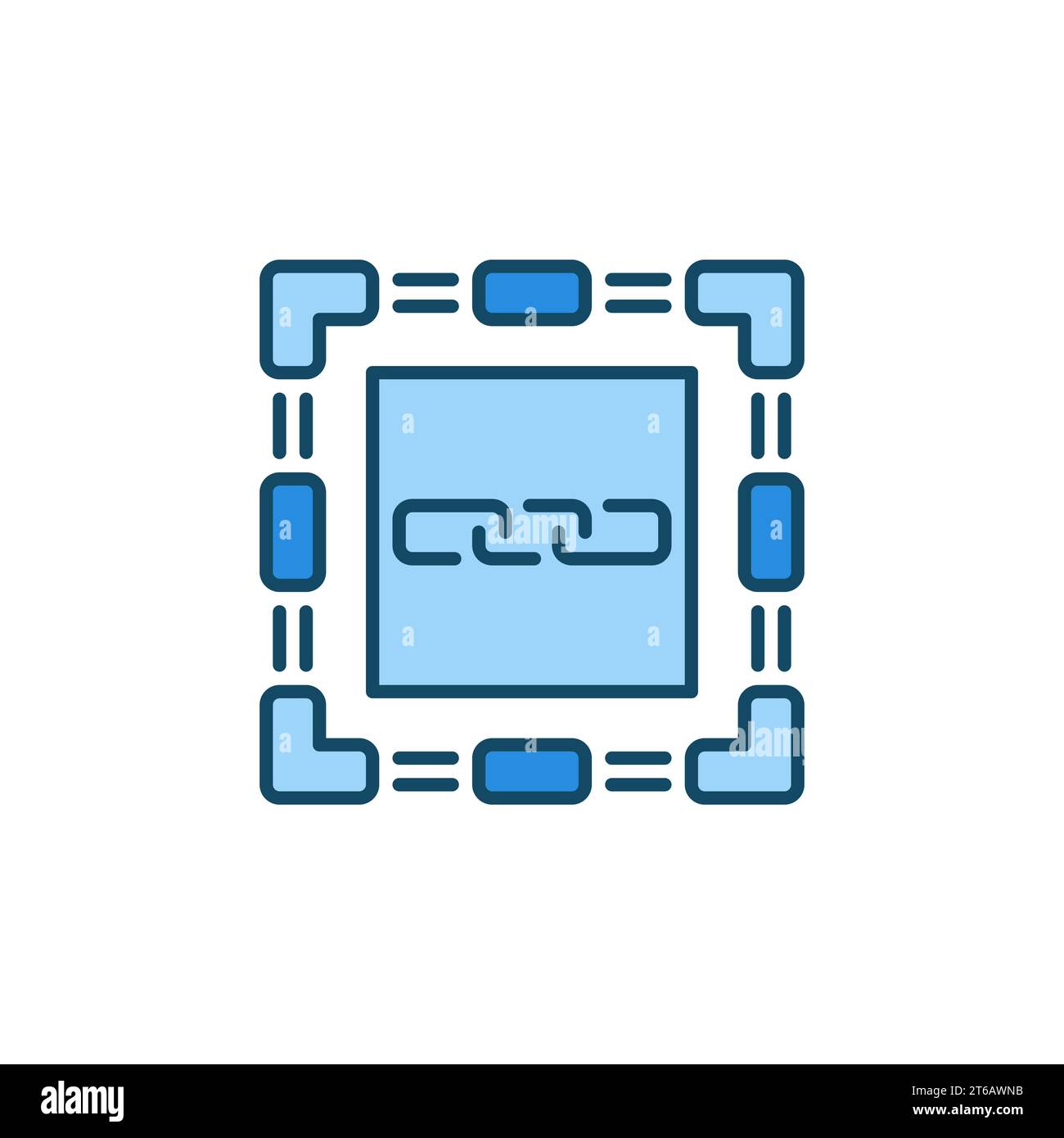 Blockchain or Block Chain vector concept blue icon or logo element Stock Vector