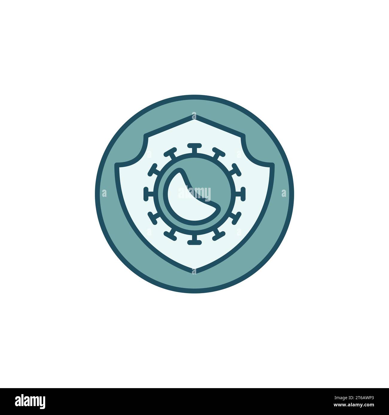 Circle with Virus and Shield vector concept colored icon Stock Vector ...
