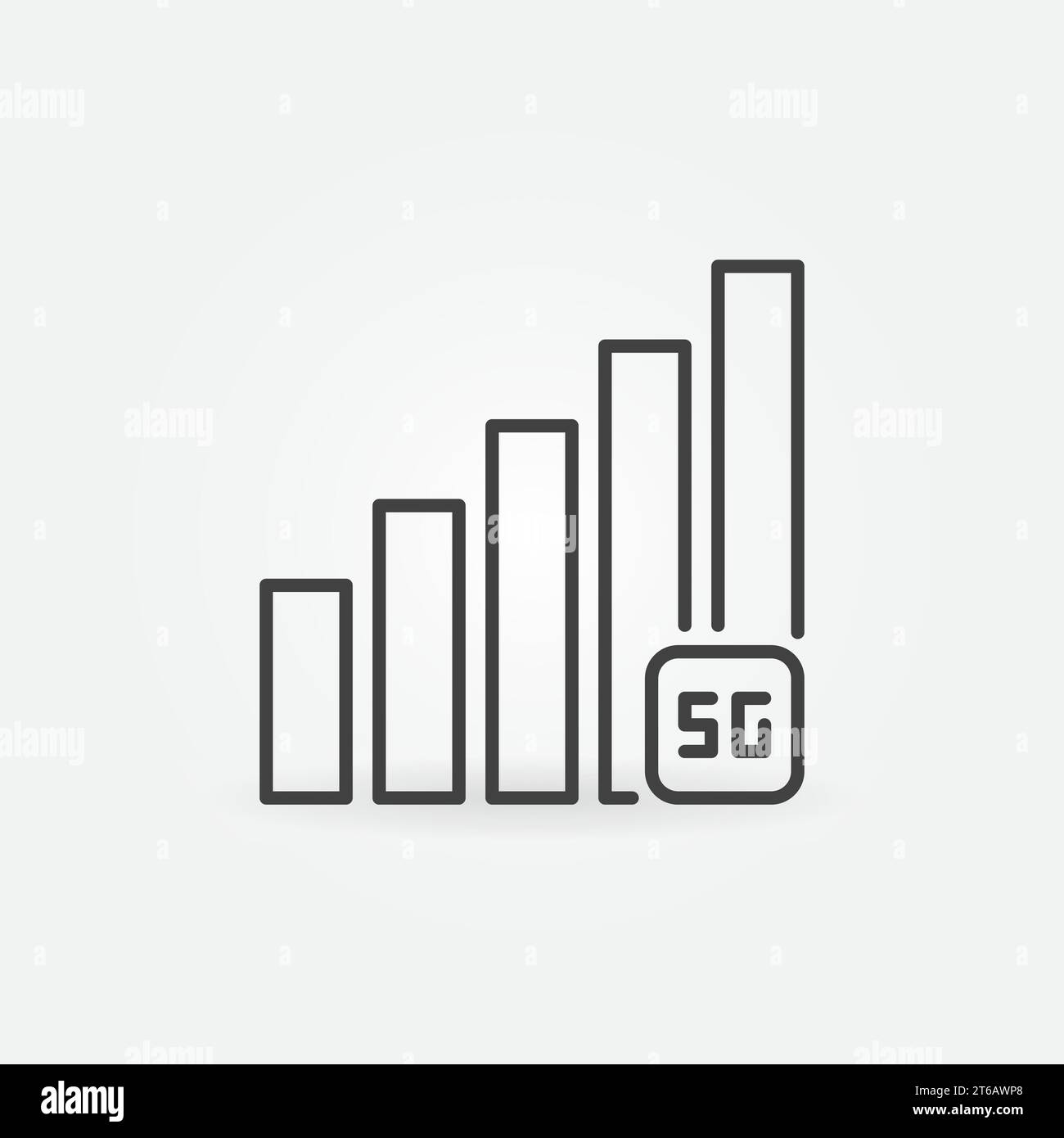 5G Network Signal vector concept icon or symbol in thin line style Stock Vector