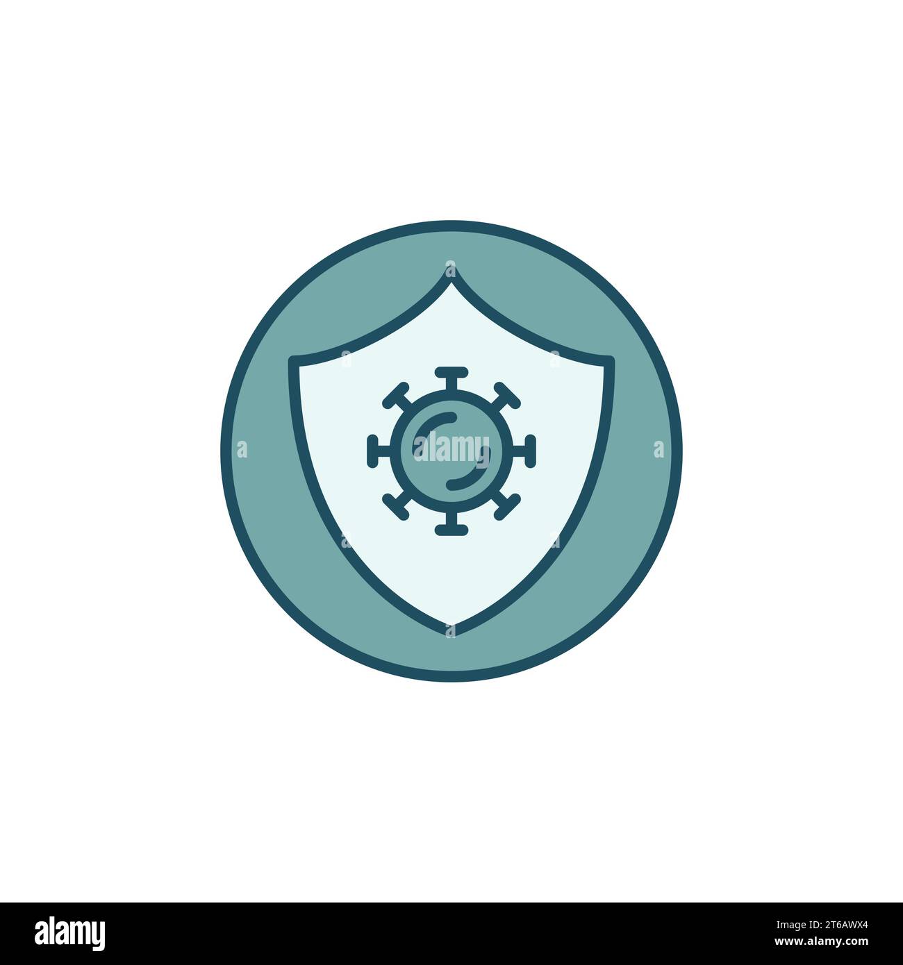 Shield with Virus in Circle vector concept colored icon or design ...
