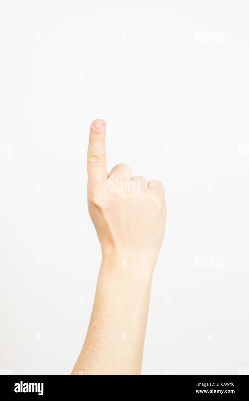 Mans hand showing number hi-res stock photography and images - Alamy