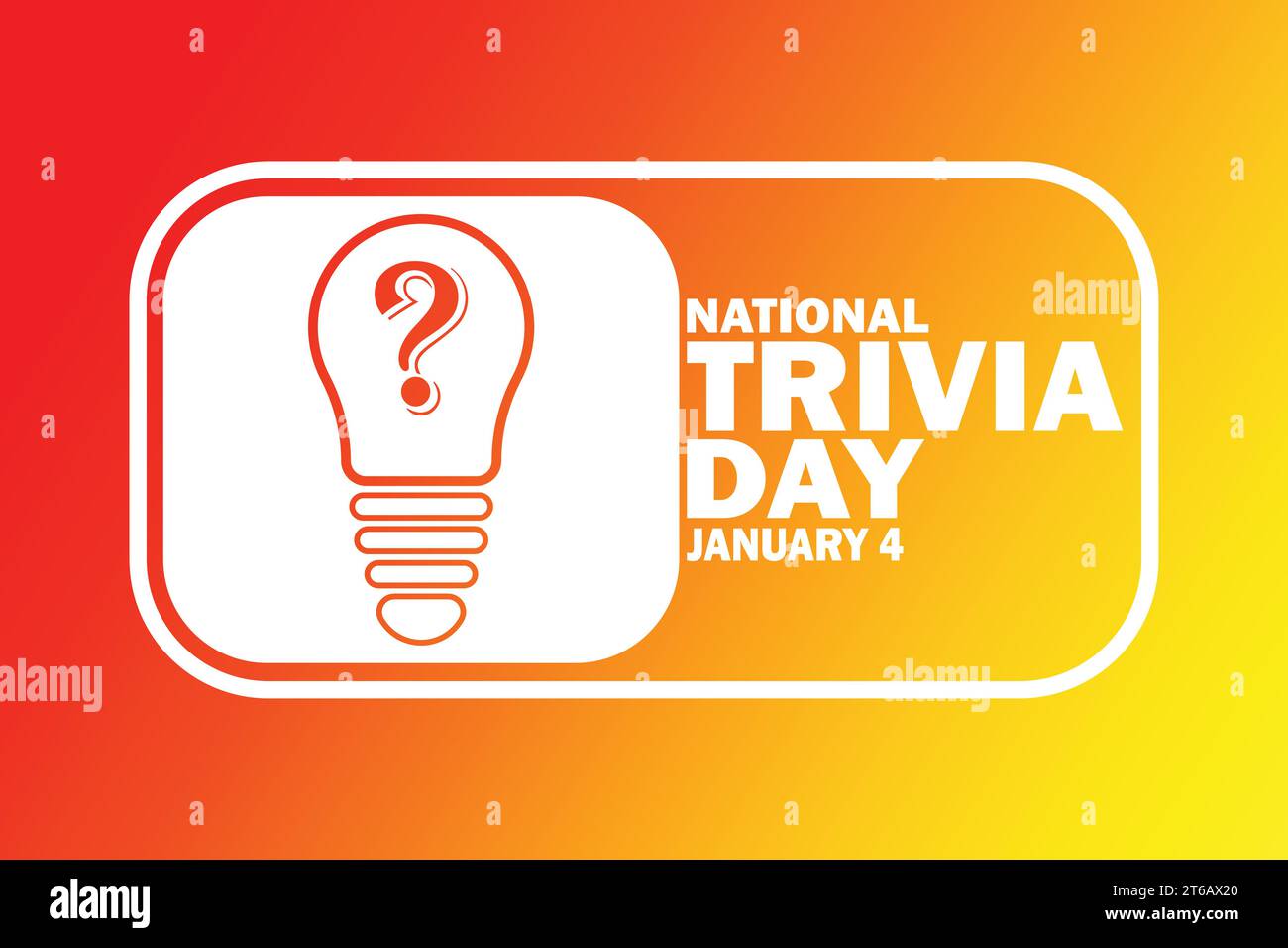 National Trivia Day. Vector illustration. January 4. Suitable for greeting card, poster and banner Stock Vector