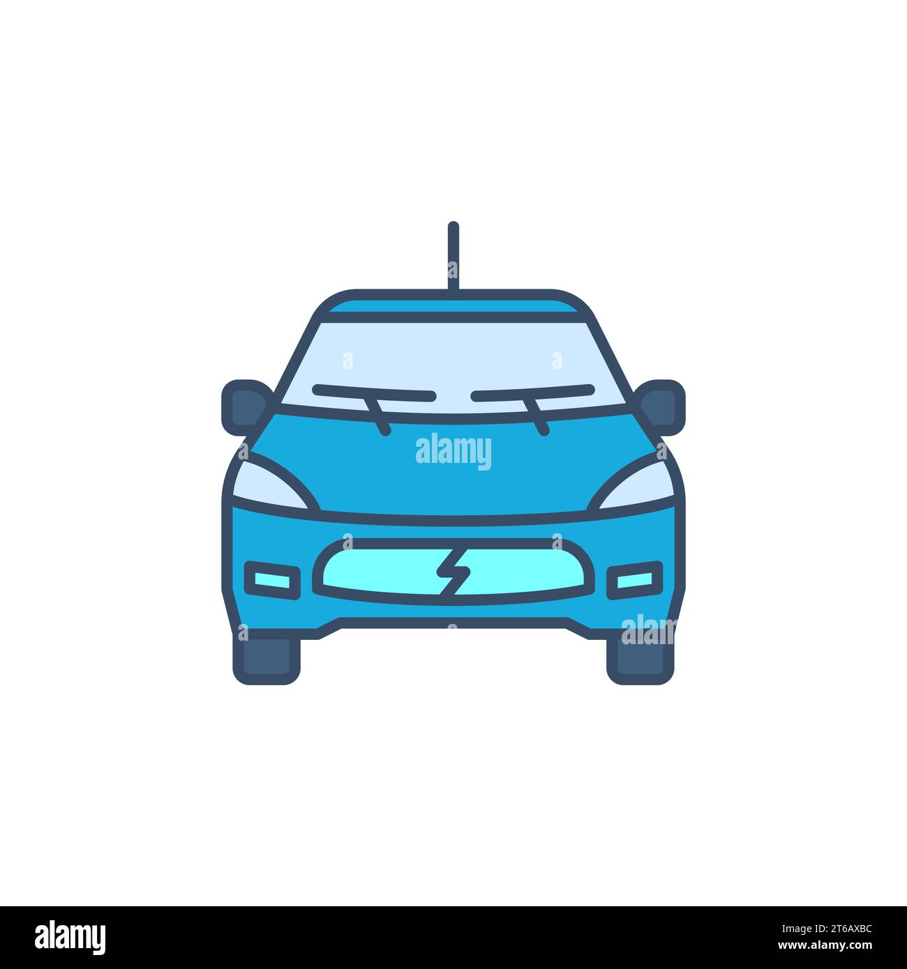 Electric Car vector concept colored icon or logo. Front view Stock ...