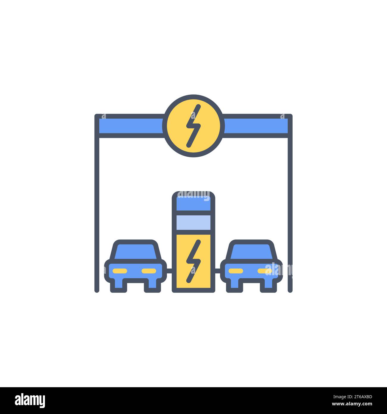 Public EV Charging Network vector concept colored icon or design ...