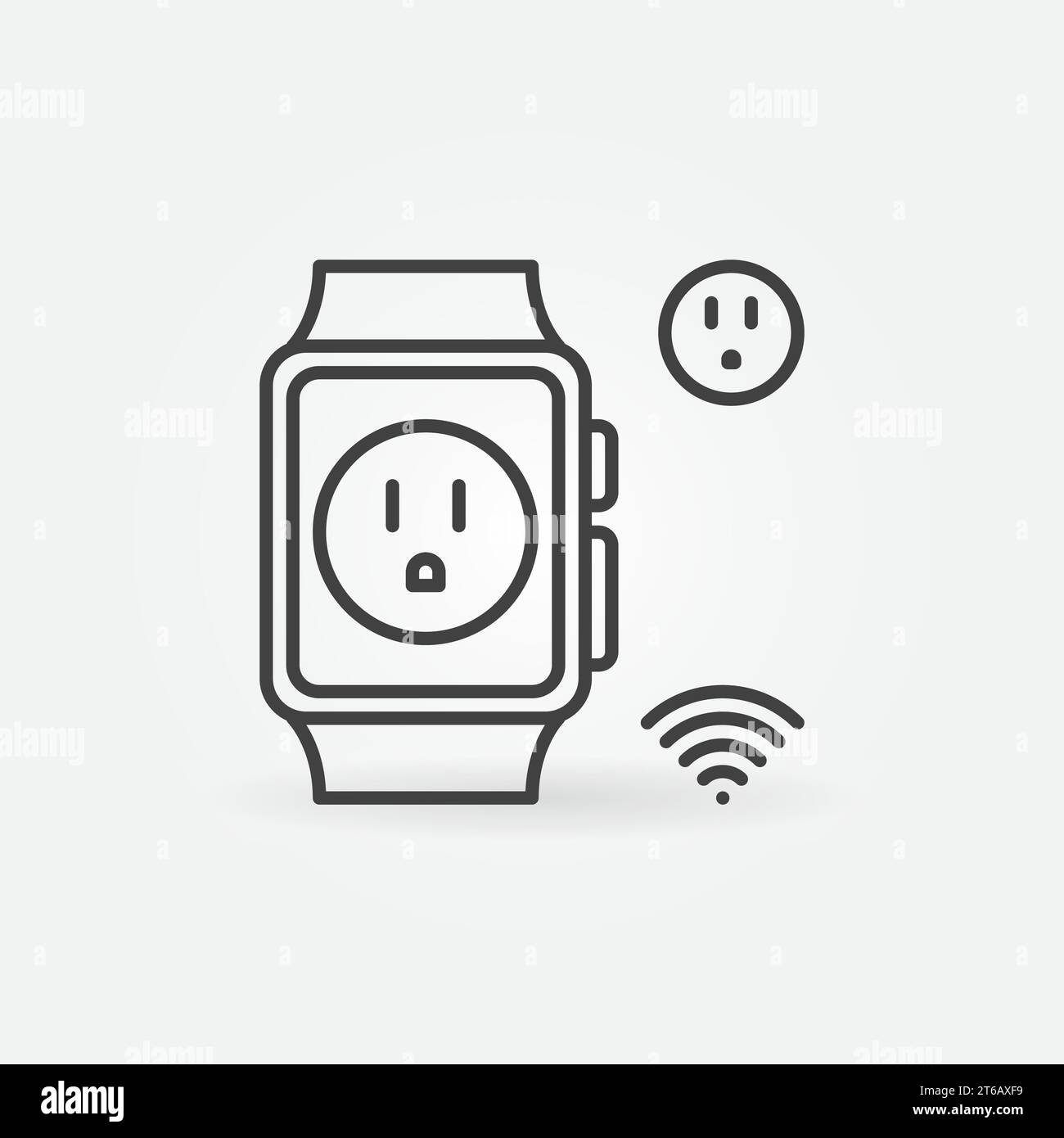 American Smart Socket in Smart Watch vector outline icon or symbol ...