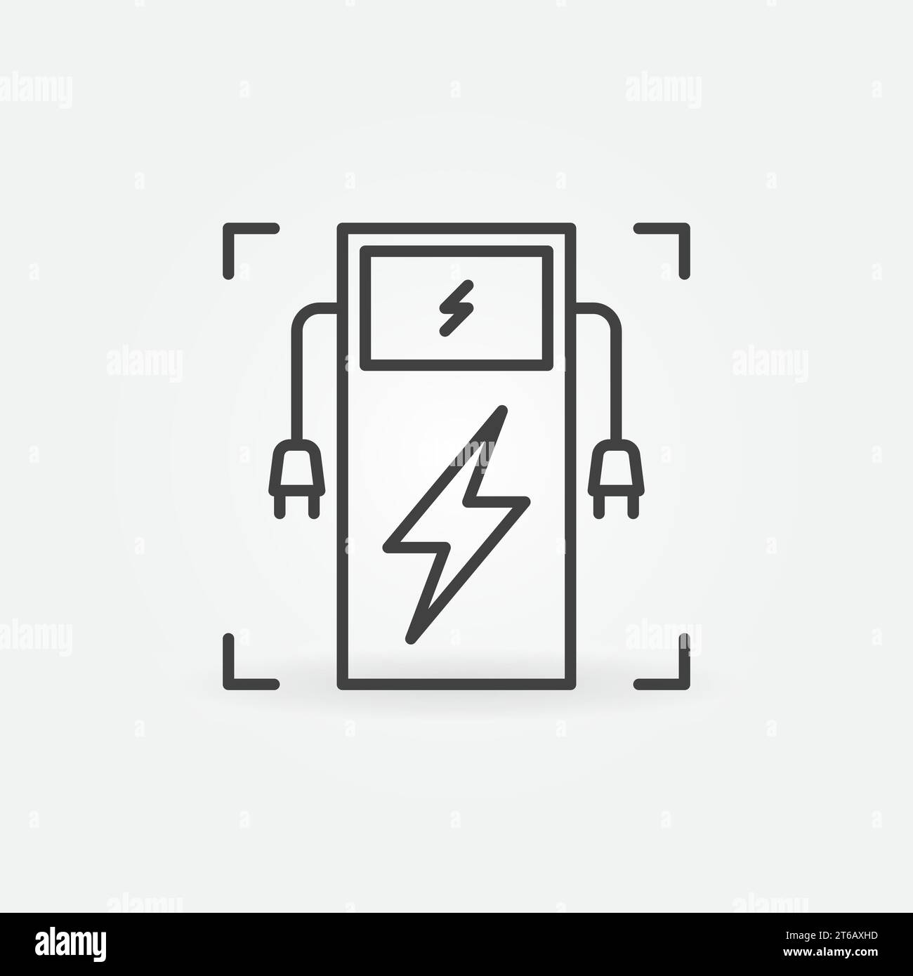 EV Charging Station outline vector concept minimal icon or design ...
