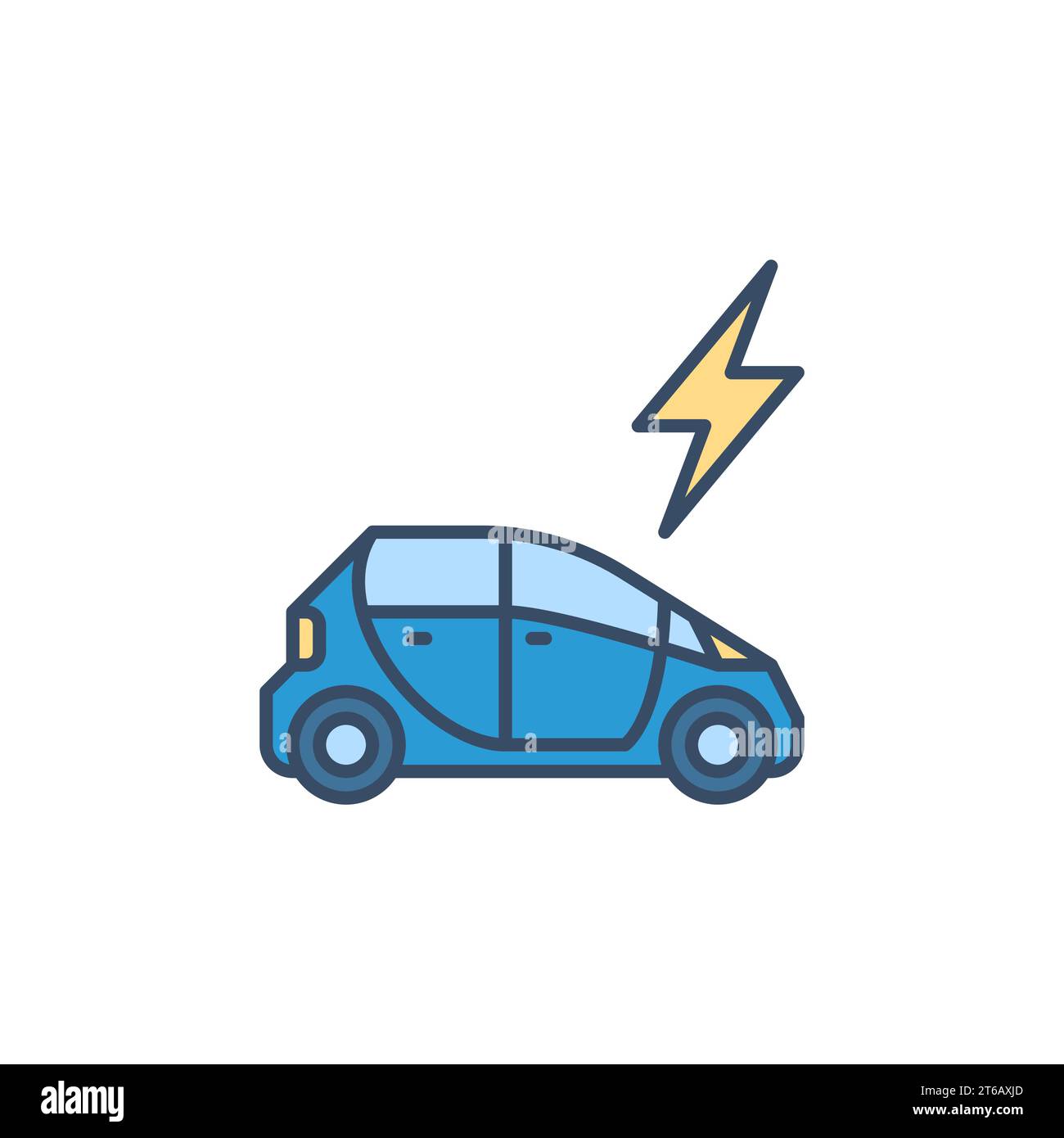 Electric Car and Lightning vector concept colored icon or design ...