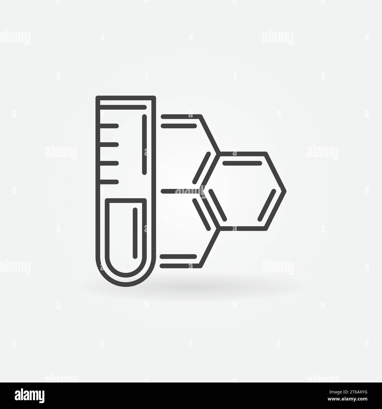 Test-tube and formula outline icon - vector Chemistry concept symbol in ...