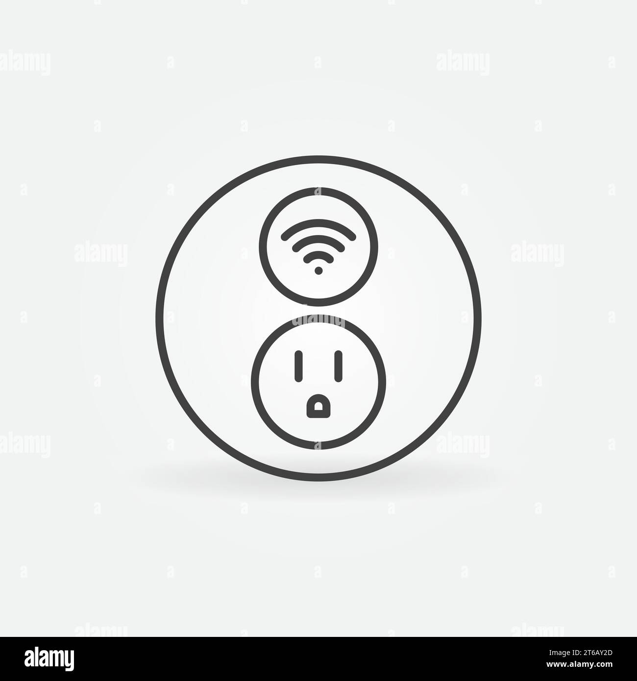 American Wifi Wireless Smart Socket vector round concept outline icon or logo Stock Vector