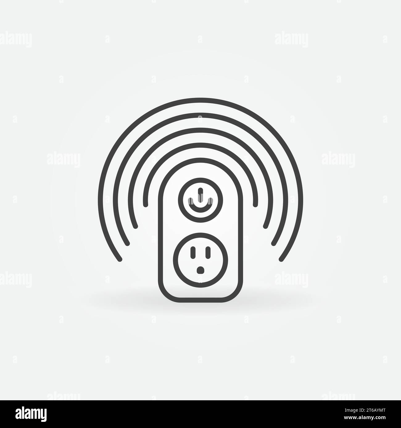 Wireless US smart socket vector outline concept icon or design element Stock Vector