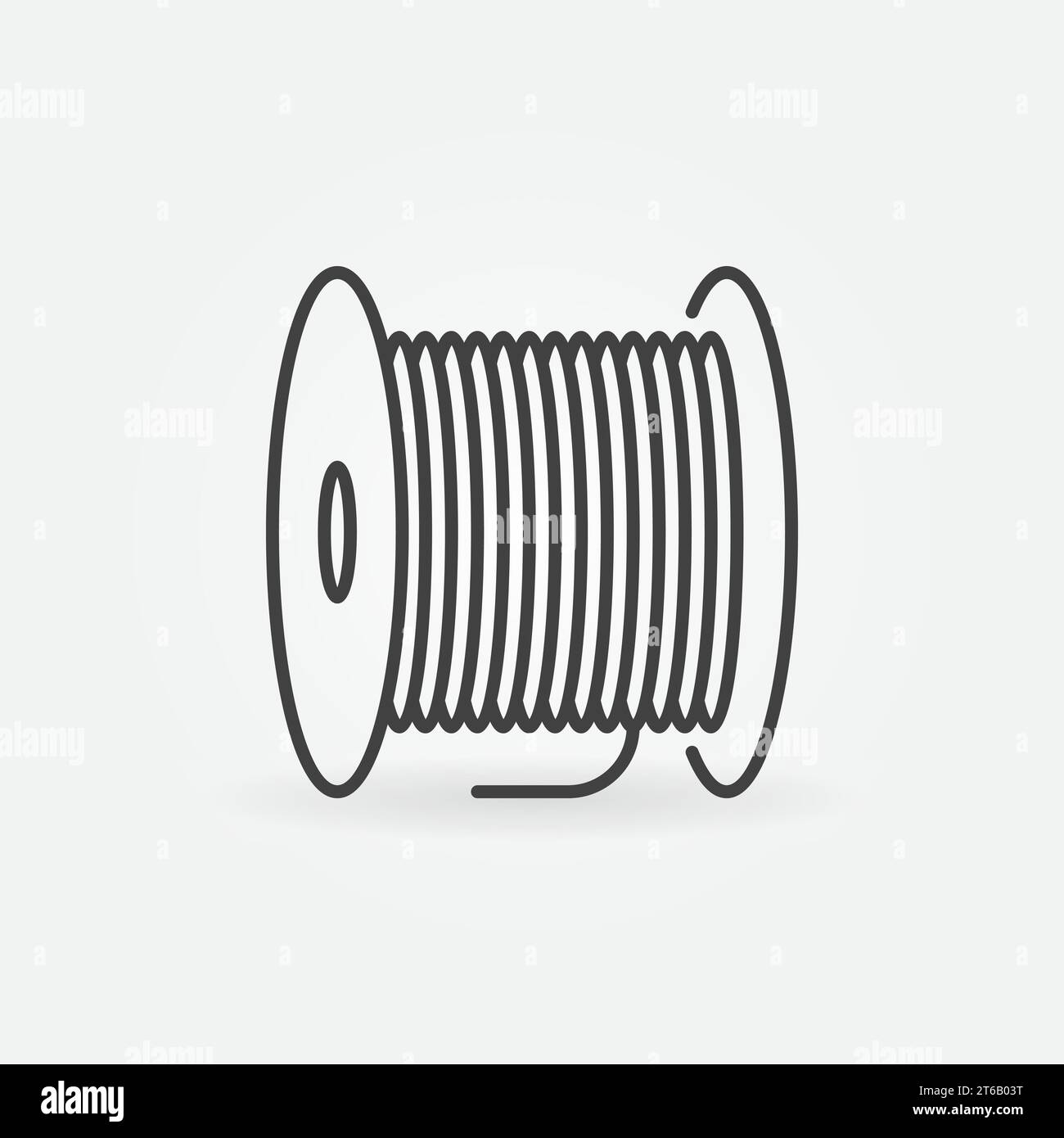 Fiber optic cable bobbin vector concept icon in thin line style Stock Vector