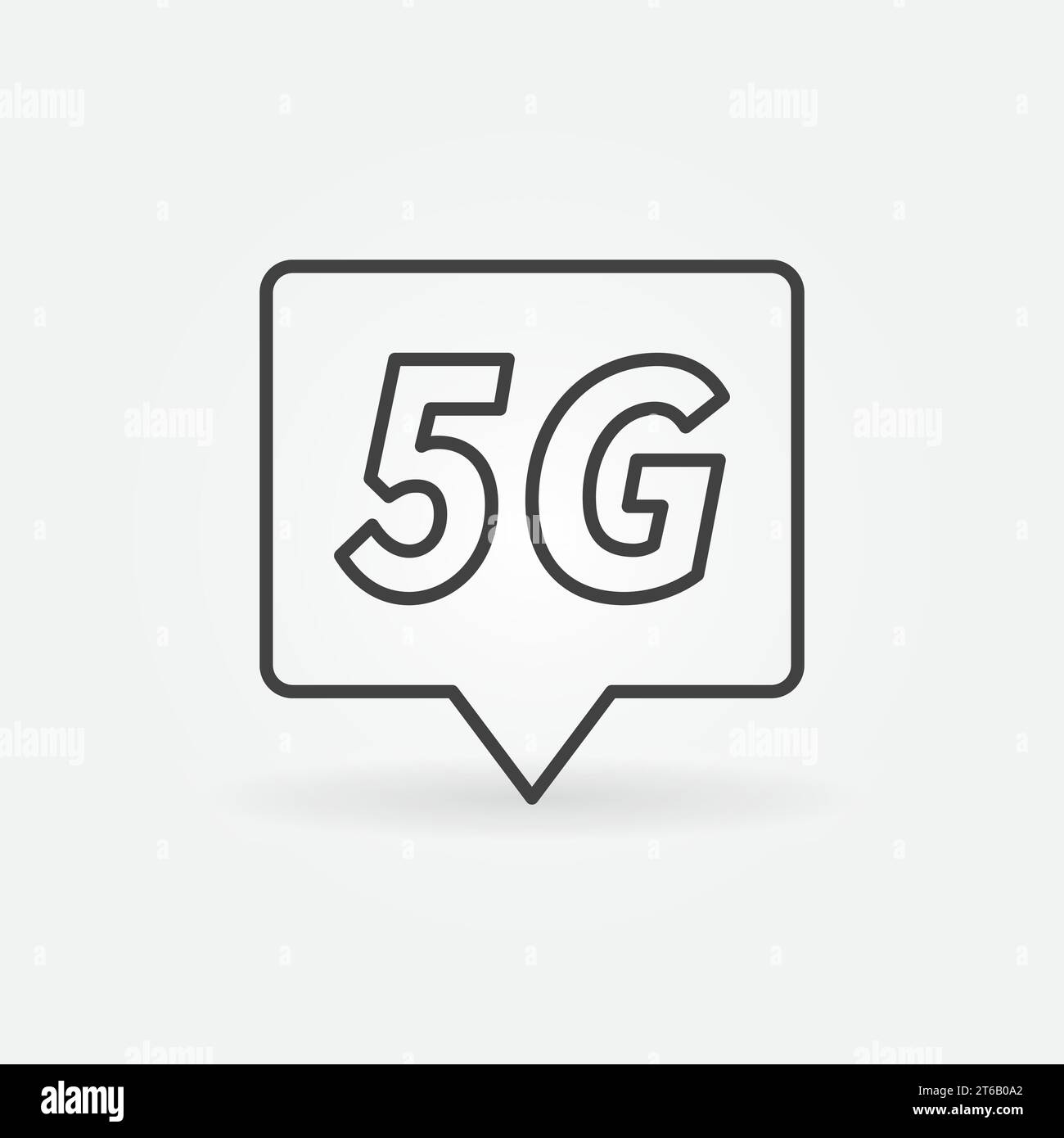 5G technology location mark concept outline vector icon or symbol Stock Vector