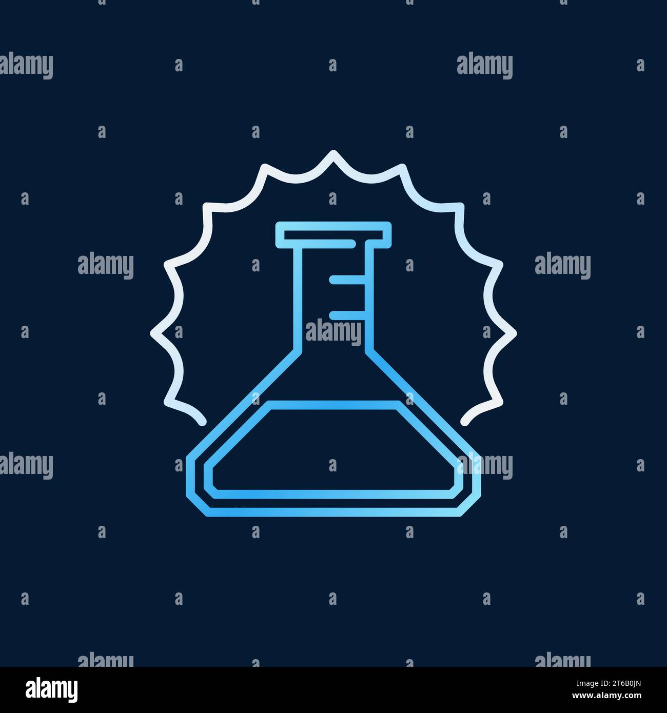 Conical flask outline colored vector icon or design element on dark ...