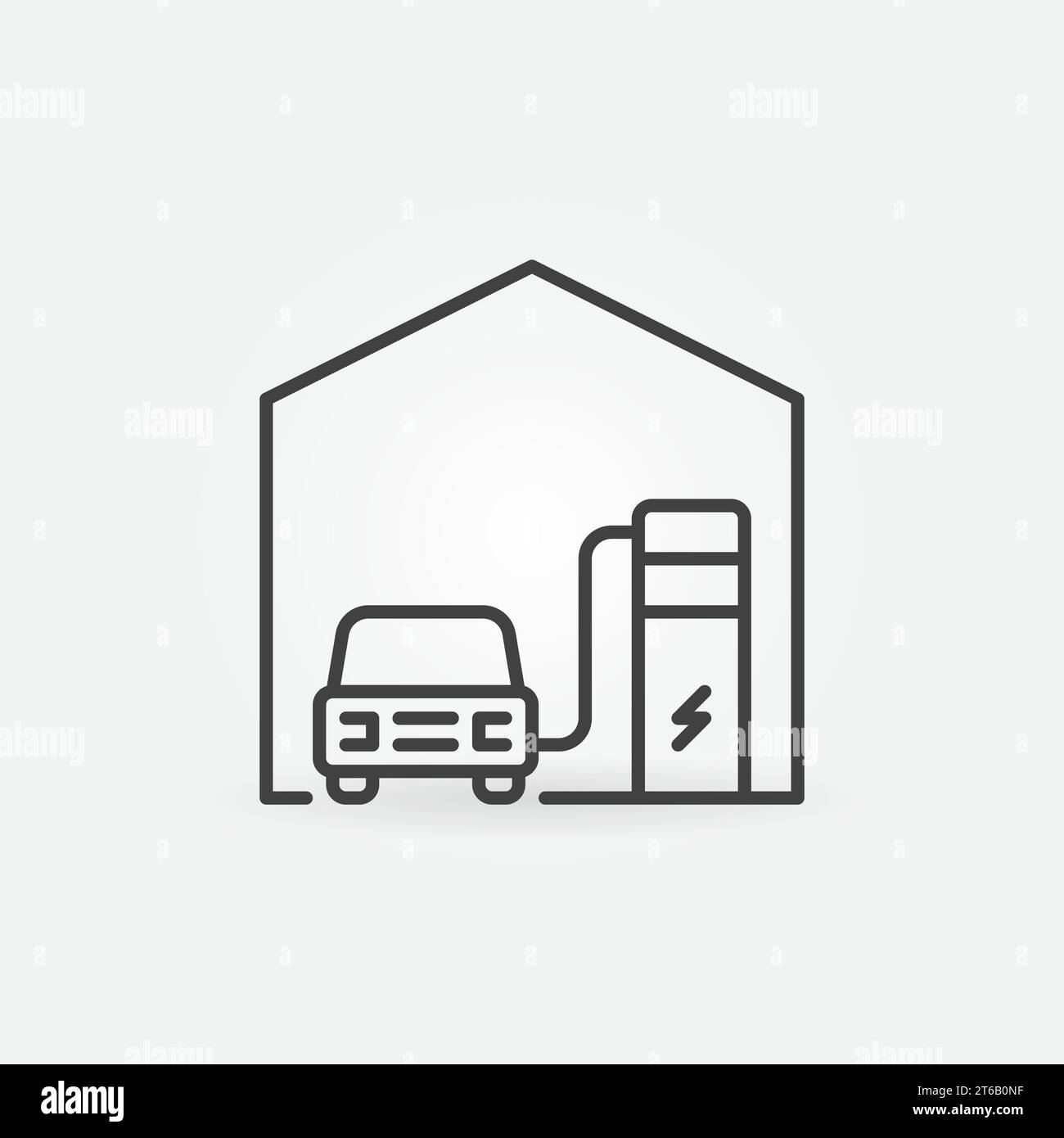 EV Charging at Home vector concept icon or sign in outline style Stock ...