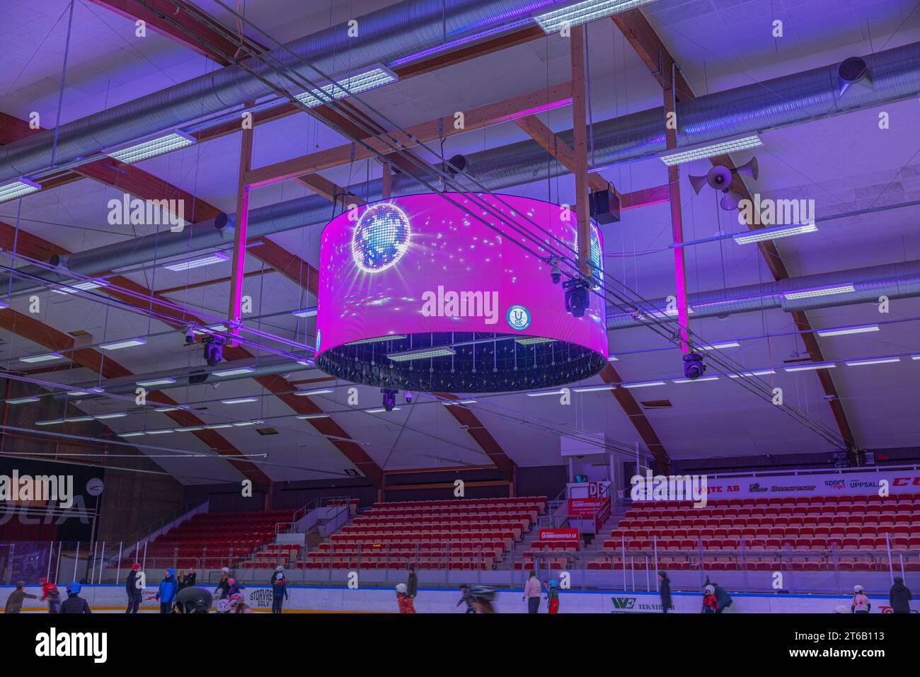 Beautiful view of interior of ice arena at sports complex Stock Photo