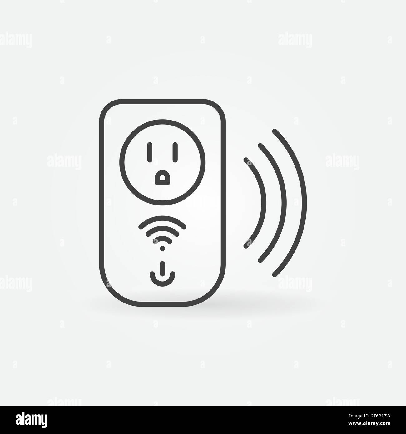 Vector Wi-fi US Smart Socket concept outline icon or design element Stock Vector