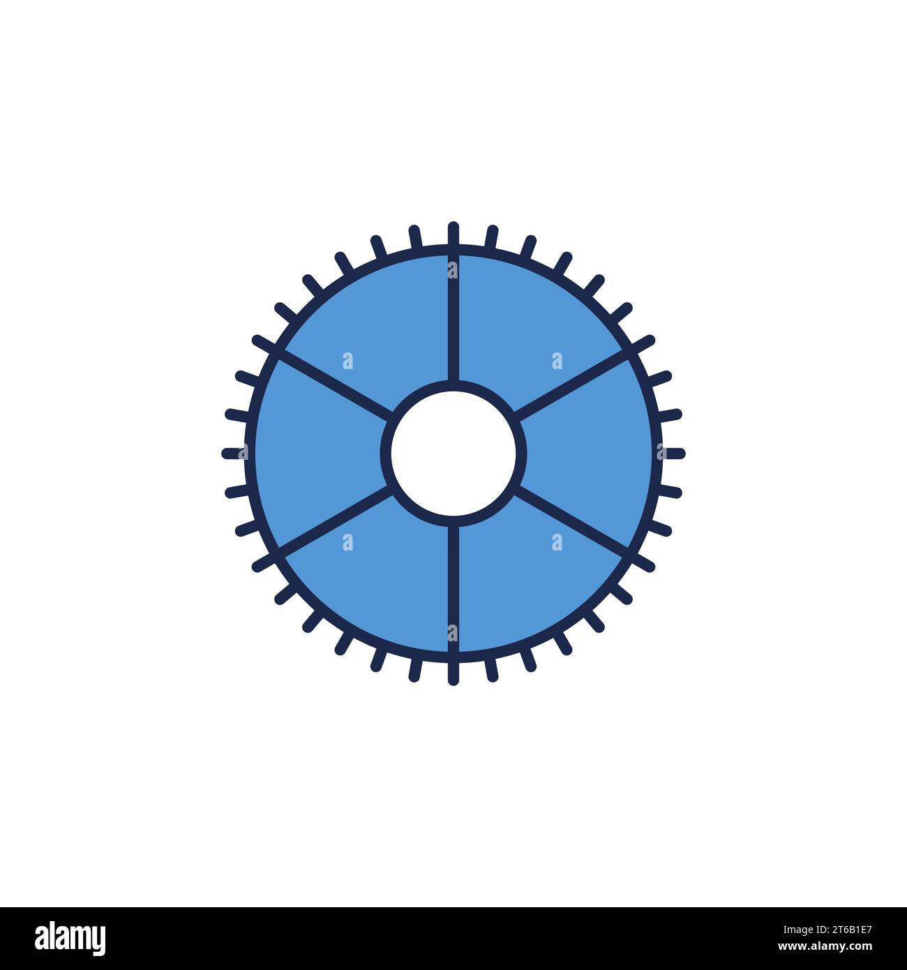 Blue Gear or Cog vector concept icon or logo element on white ...