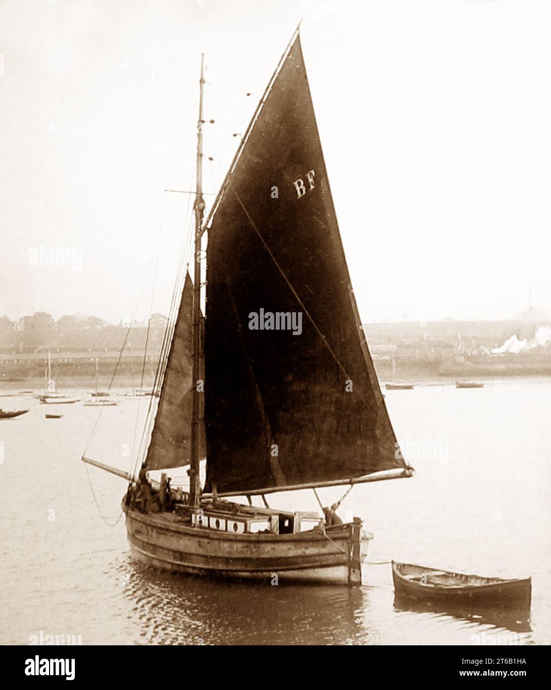 Fishing boat, Granton near Edinburgh, early 1900s Stock Photo