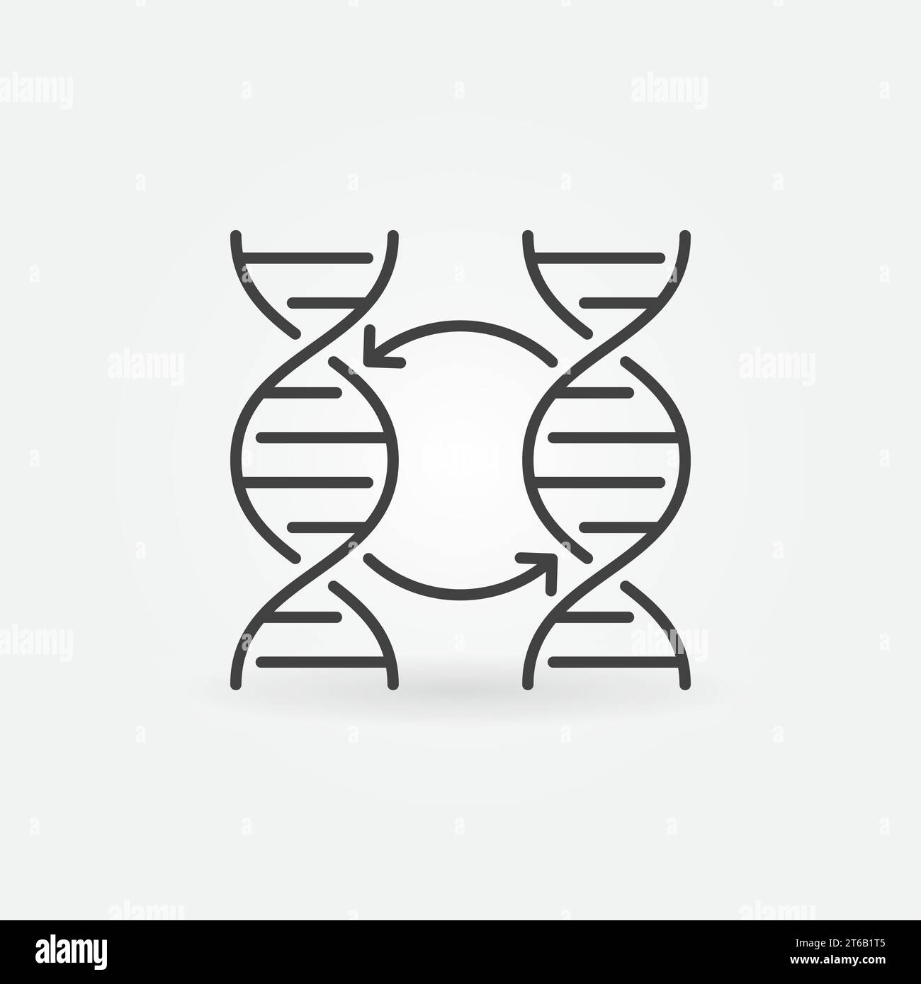 Two DNA vector concept icon or design element in thin line style Stock Vector