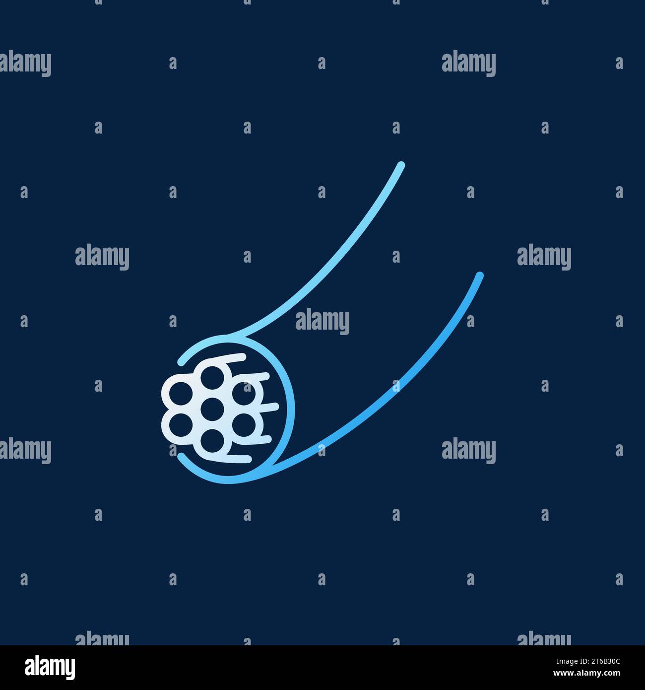 Fiber Optic Wire vector modern linear icon on dark background Stock ...