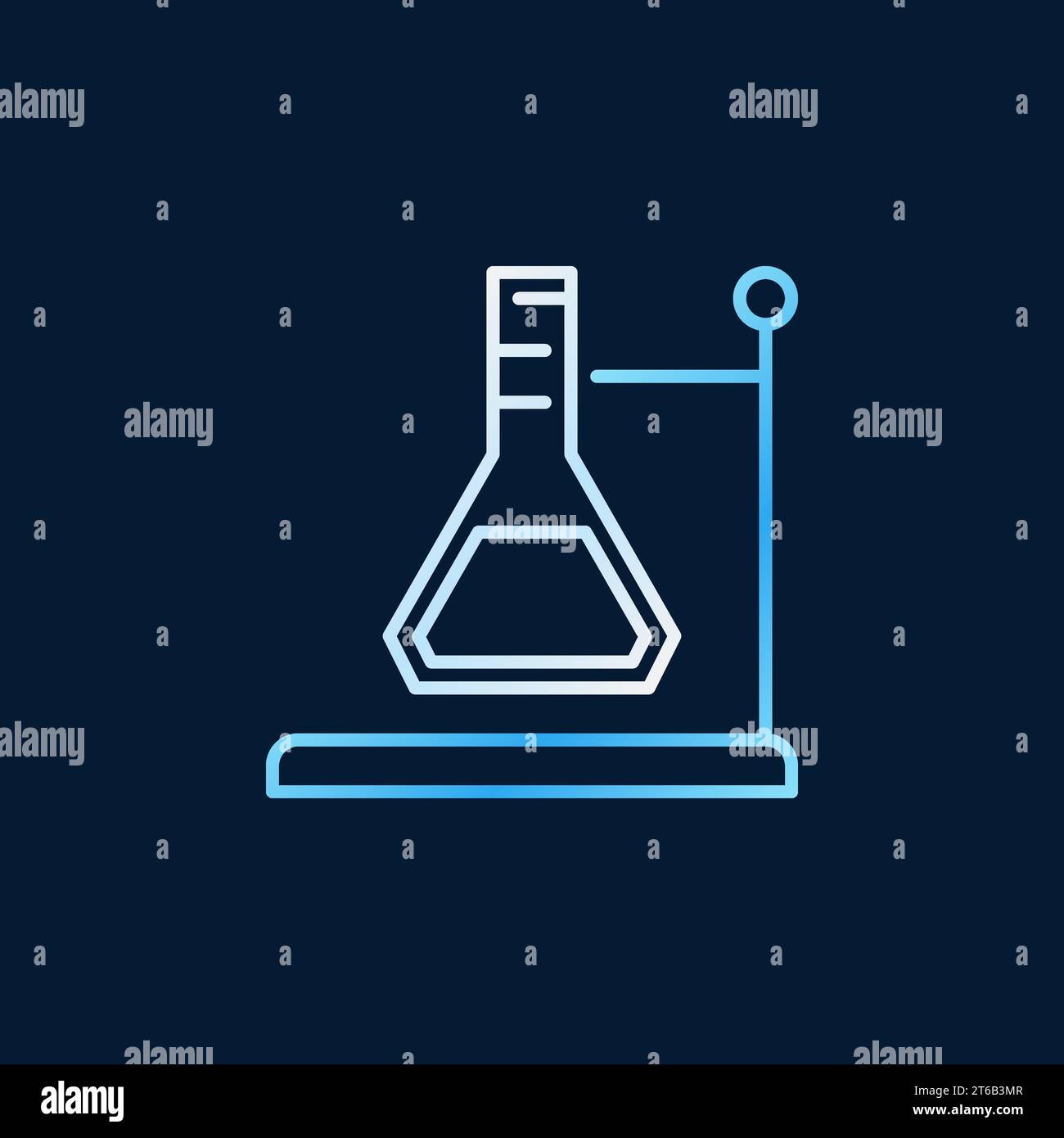 Conical flask holder outline modern colored icon. Vector chemistry ...