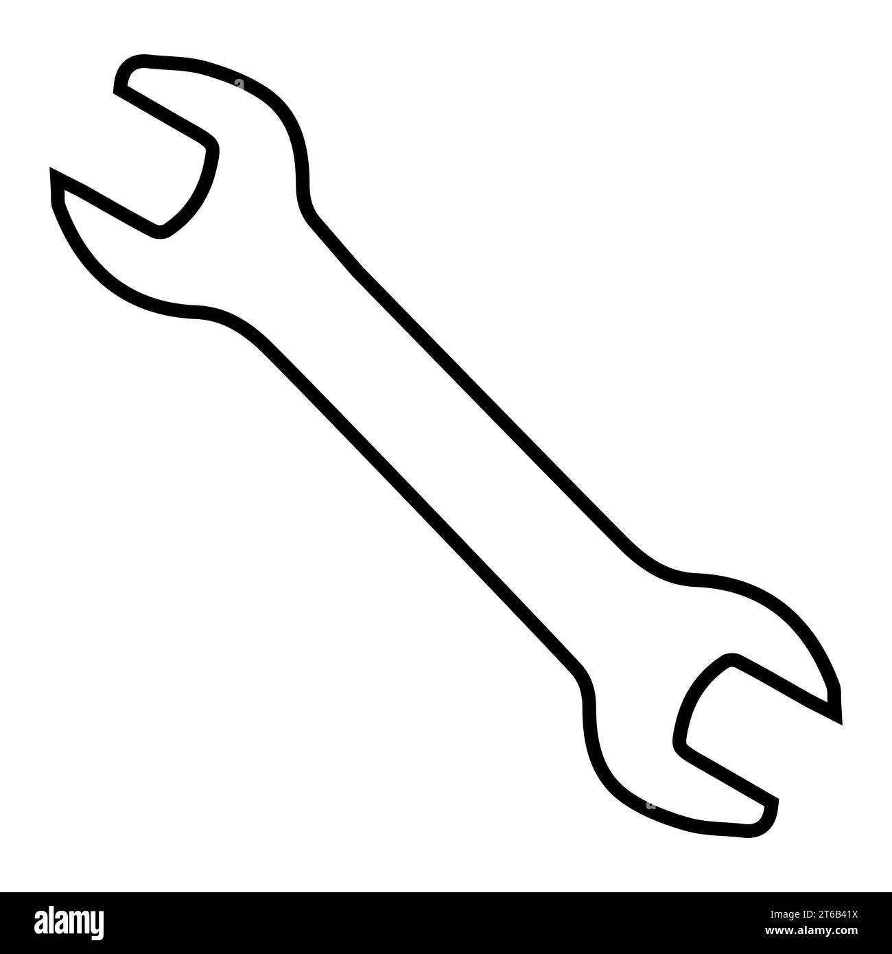 Open end wrench icon auto repair, mechanic wrench service station Stock