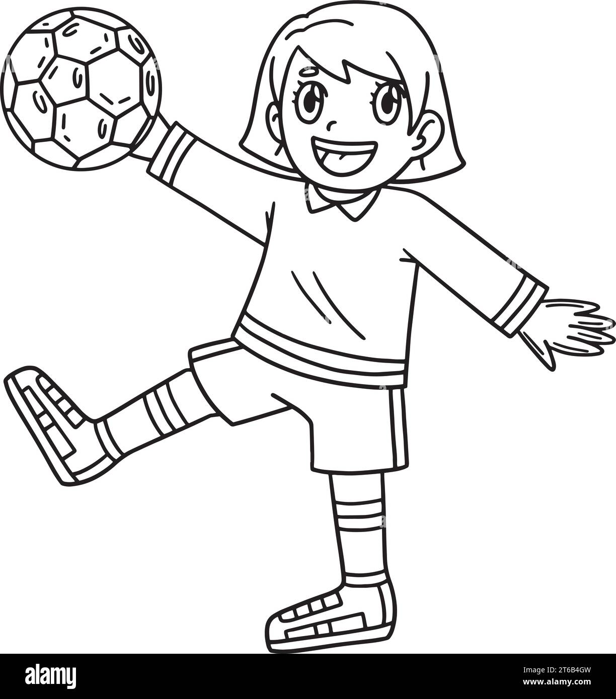 Soccer Girl Goal Keeper Isolated Coloring Page Stock Vector Image &amp; Art ...