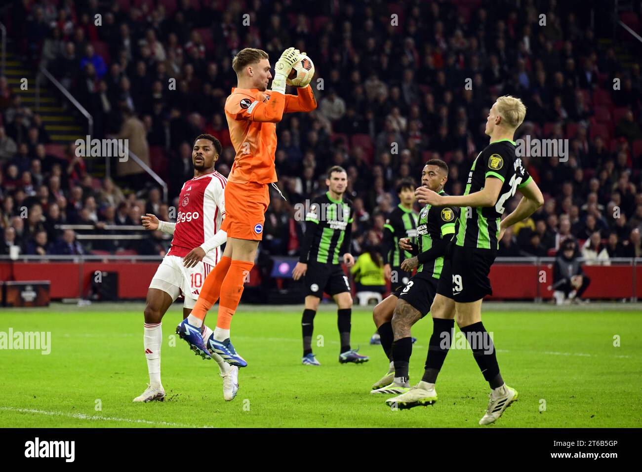 AMSTERDAM Brighton Hove Albion goalkeeper Bart Verbruggen during the UEFA Europa League group AMSTERDAM Brighton Hove Albion goalkeeper Bart Verbruggen during the UEFA Europa League group