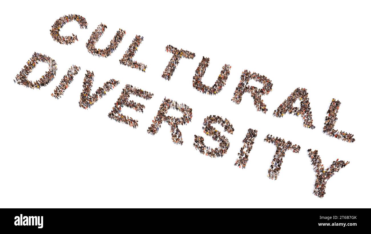 Concept conceptual large community of people forming CULTURAL DIVERSITY