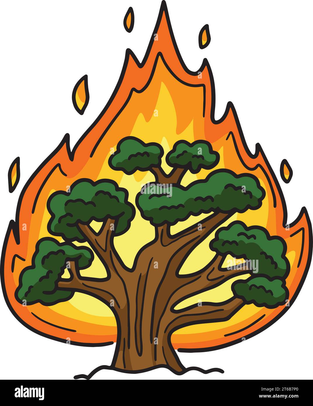 Christian Burning Bush Cartoon Colored Clipart Stock Vector Image & Art