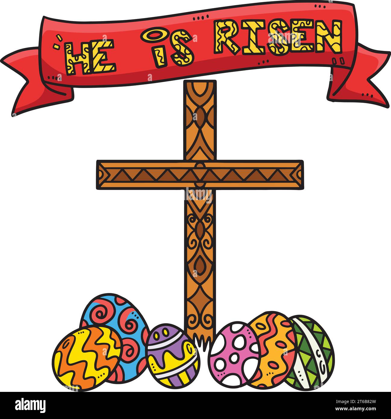 Christian He Is Risen Cartoon Colored Clipart Stock Vector Image & Art