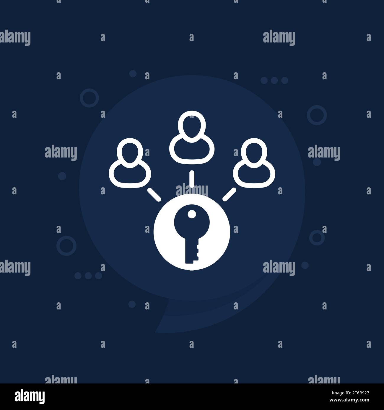 Collective ownership icon with people and a key Stock Vector Image ...