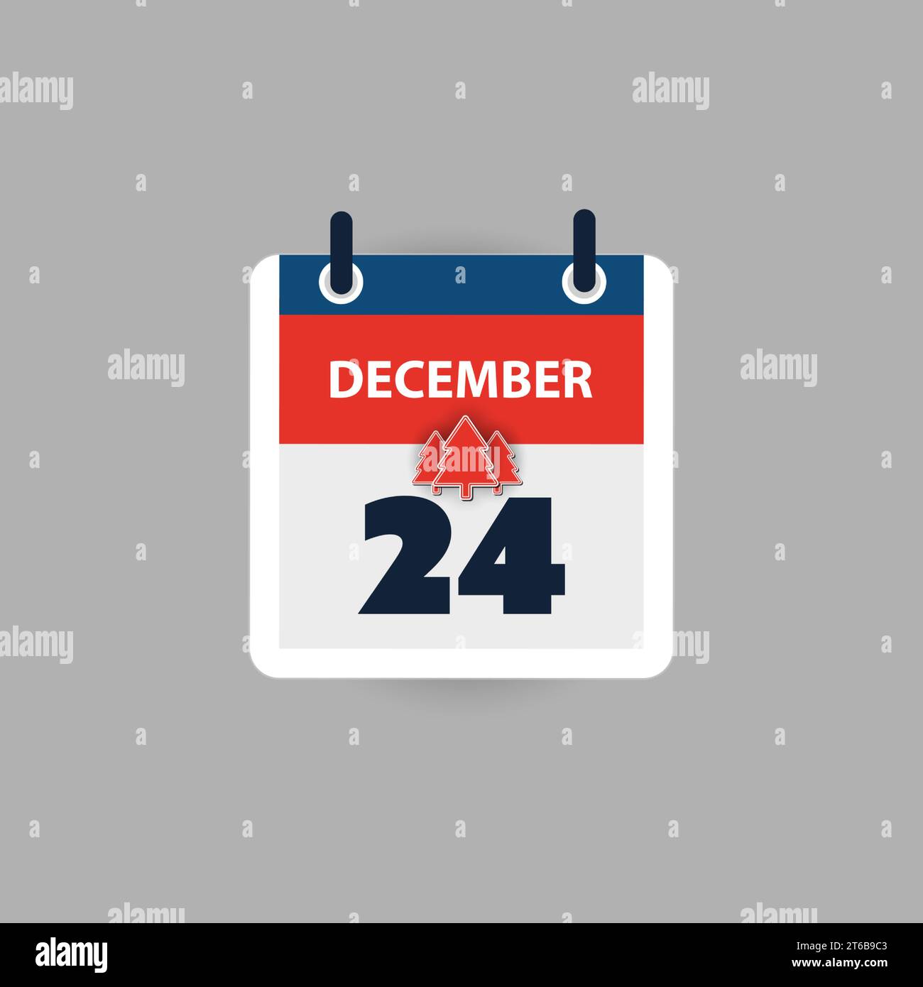 Calendar Page Design for Day 24th of December, Christmas Eve Vector