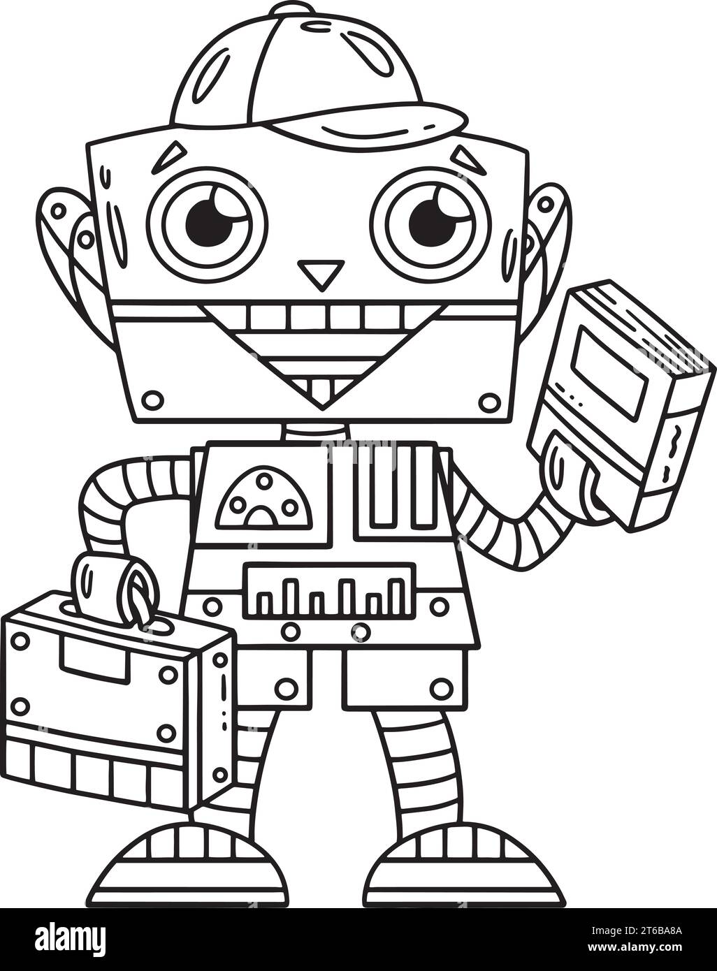 Robot Going To School Isolated Coloring Page Stock Vector Image Art robot-going-to-school-isolated-coloring-page-stock-vector-image-art
