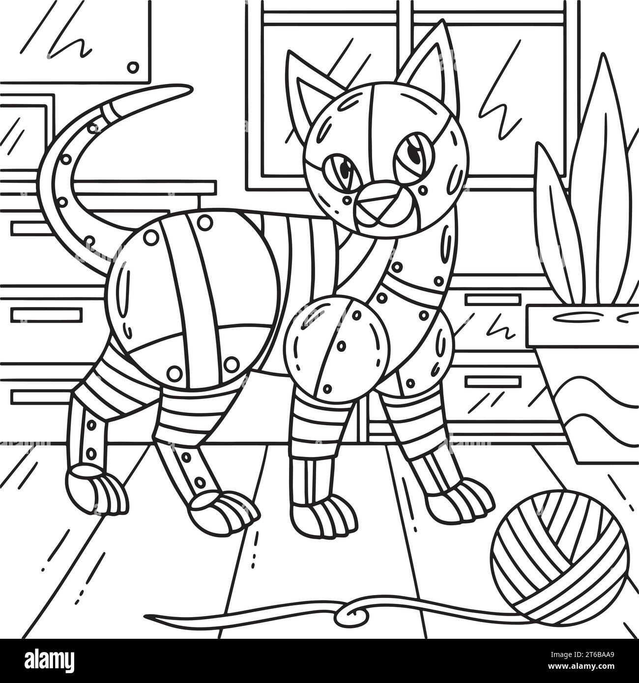 Robot Cat Coloring Page For Kids Stock Vector Image Art Alamy cat-in-the-snow-pixel-art