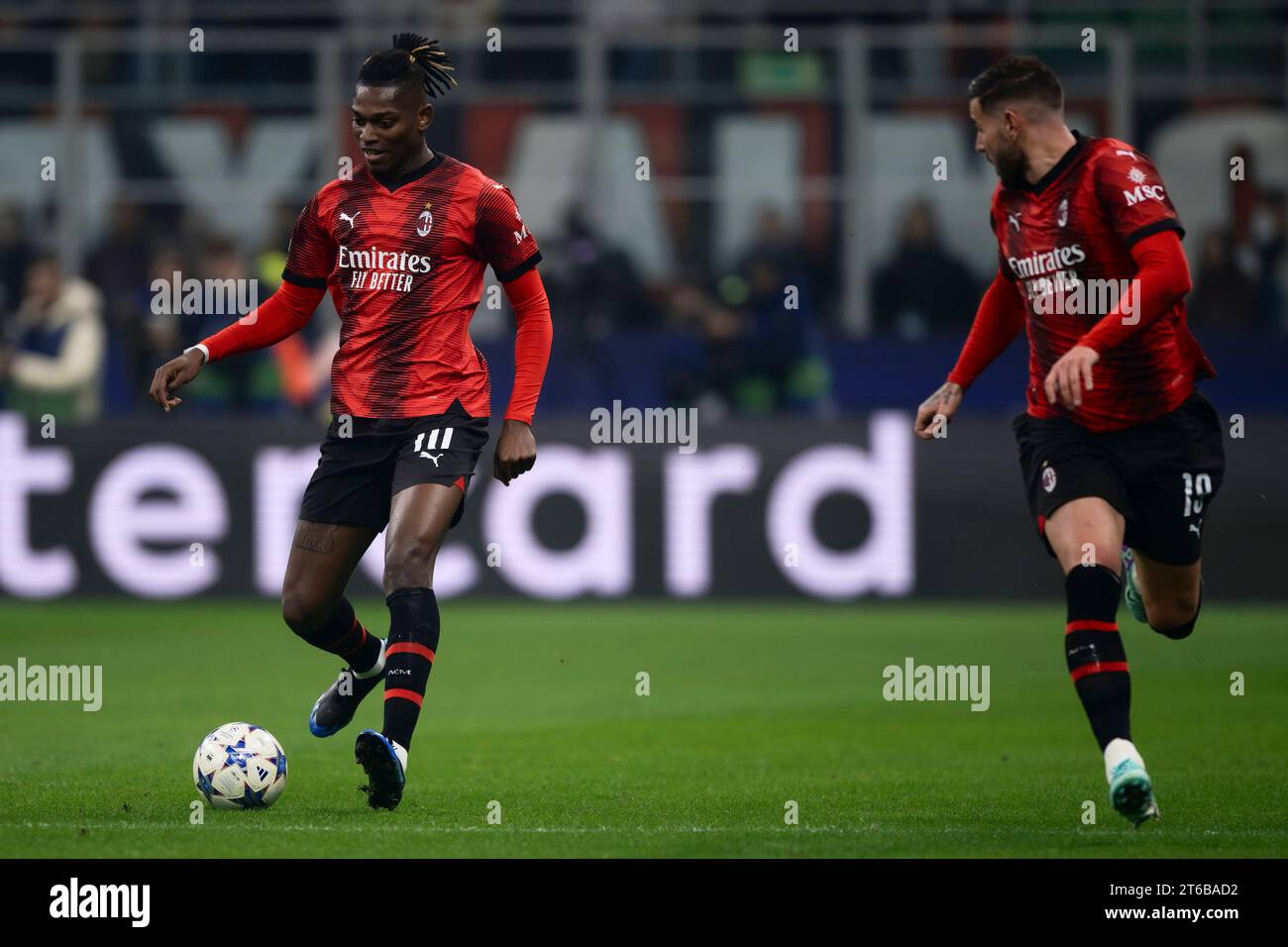 Rafael Leao And Theo Hernandez Of AC Milan In Action During The UEFA rafael-leao-and-theo-hernandez-of-ac-milan-in-action-during-the-uefa
