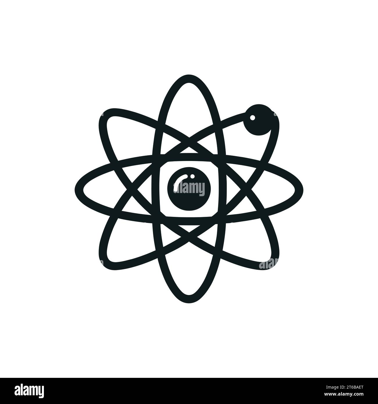 Atom simple flat black Stock Vector Images - Alamy