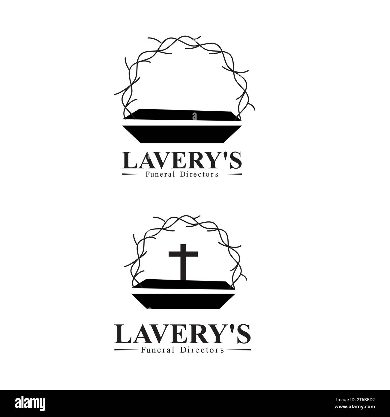 Funeral Directors Logo Design with illustration and Logo Elements Stock Vector